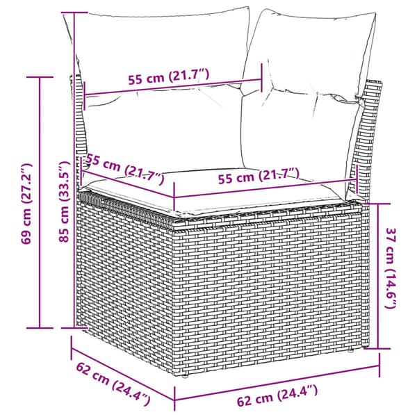 Trädgårdsoffset 8 pcs konstrotting