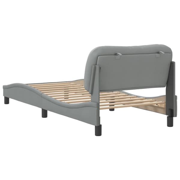Bed Frame without Mattress "Hvar" Light Grey 90x200 cm Fabric