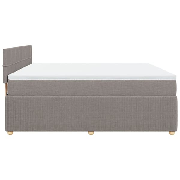 Ramsäng med madrass taupe 180x200 cm tyg