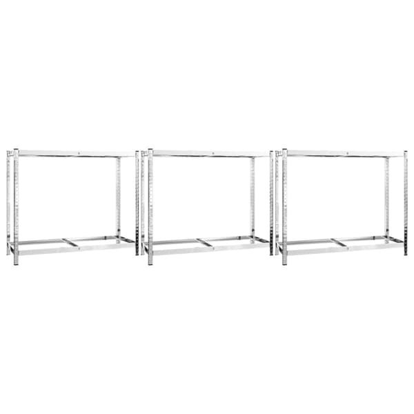Däckställ 2 hyllplan silver 3 st 110x40x110 cm stål