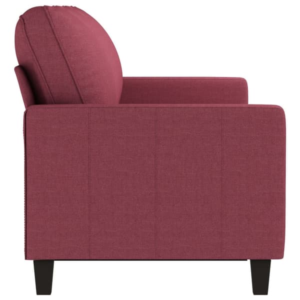 3-sitssoffa vinröd 180 cm tyg