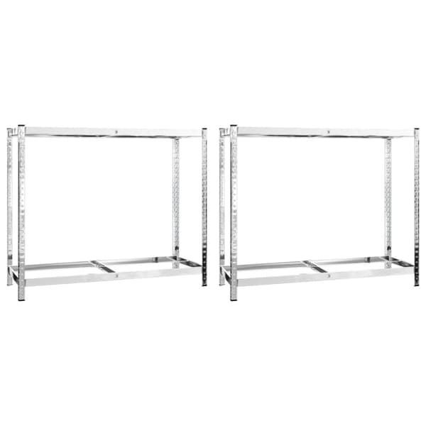 Däckställ 2 hyllplan silver 2 st 110x40x110 cm stål
