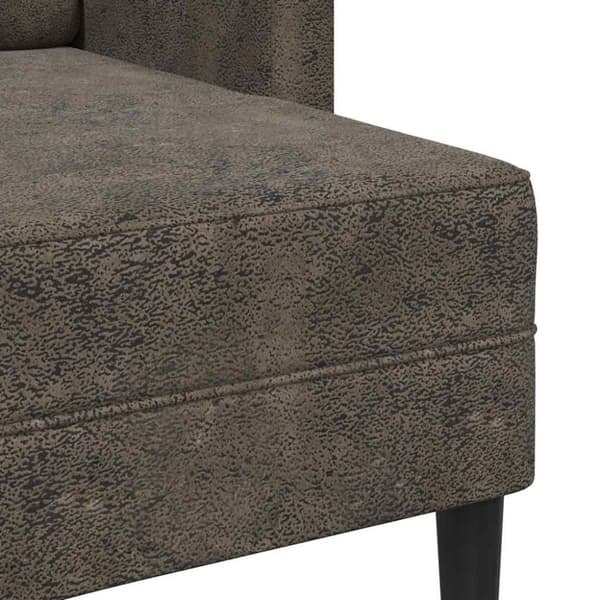 2-sitssoffa med schäslong L-formad mörkgrå 125 cm konstläder
