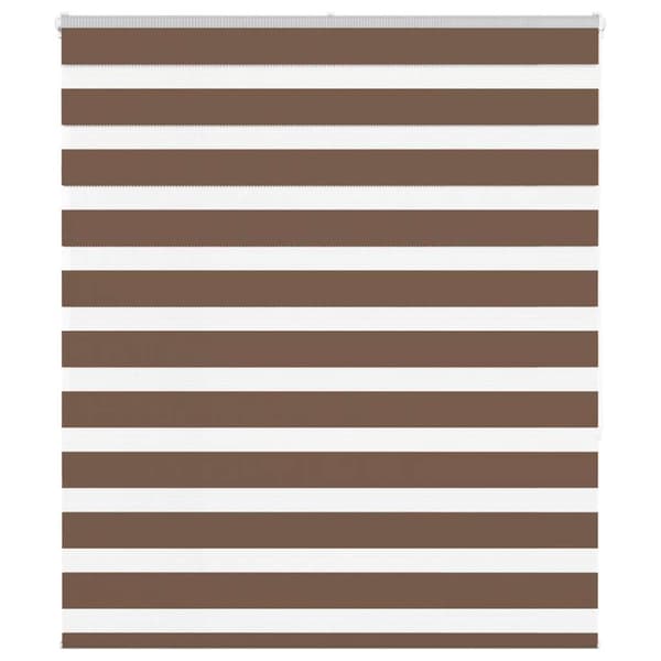 Rullgardin zebra brun 125x150 cm tyg bredd 120,9 cm polyester