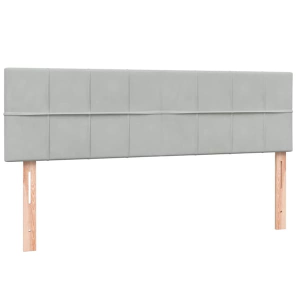 Ramsäng med madrass ljusgrå 160x210 cm sammet