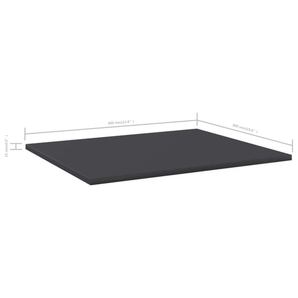 Hyllplan 4 st grå 60x50x1,5 cm konstruerat trä