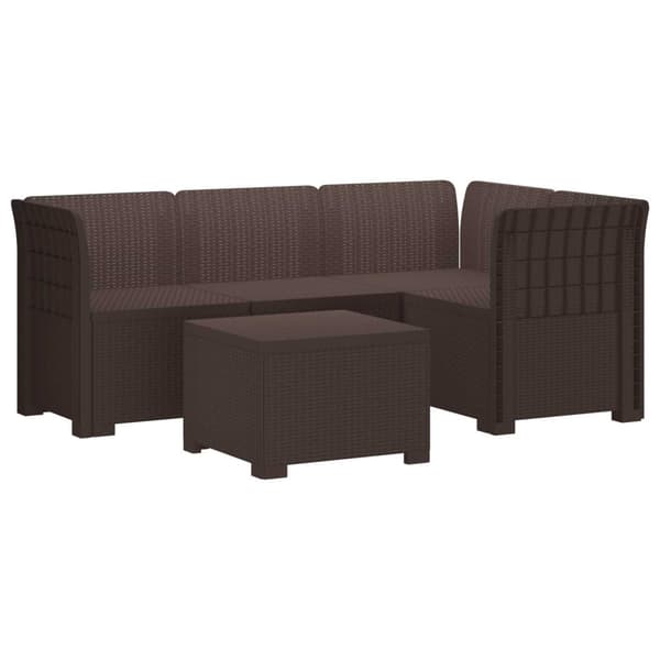 4-sits Trädgårdsoffa Rattan Look PP Brun