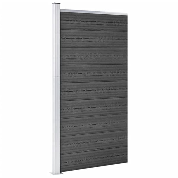 Staketpanel WPC 95x186 cm svart