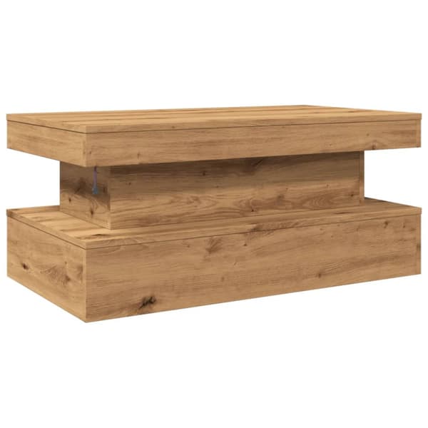 Soffbord med LED ek 90x50x40 cm
