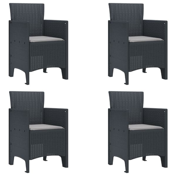 Trädgårdsmöbelset 5 pcs Antracit Polypropylen