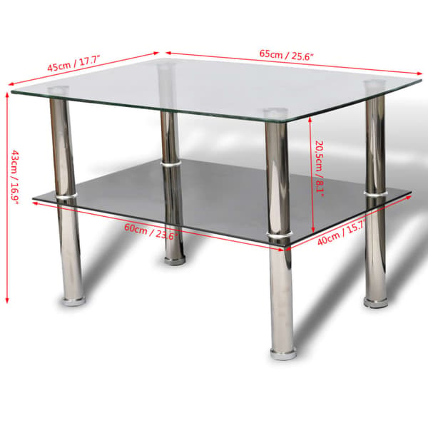 Soffbord glas 2 nivåer