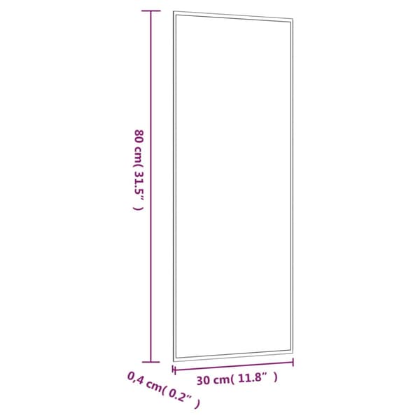 Väggspegel 30x80 cm glas rektangulär