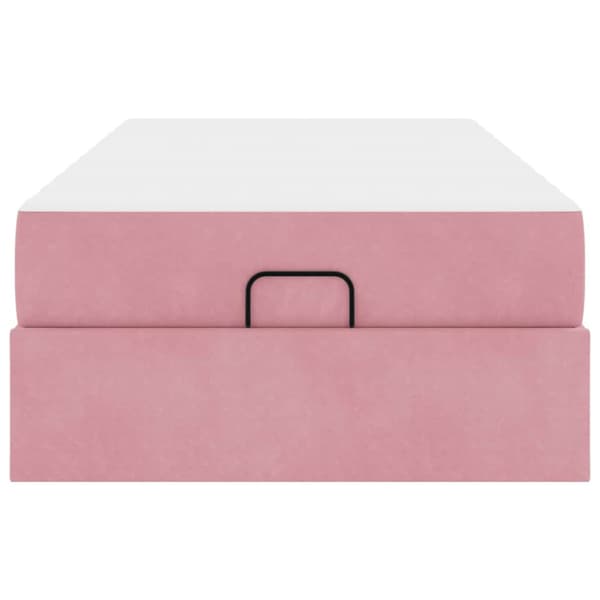 Sängram med madrass 2 pcs Rosa Sammet