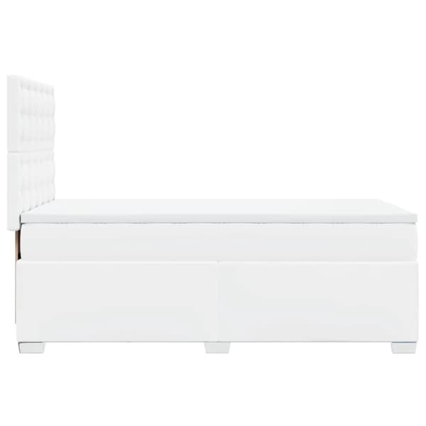 Ramsäng med madrass vit 80x200 cm konstläder
