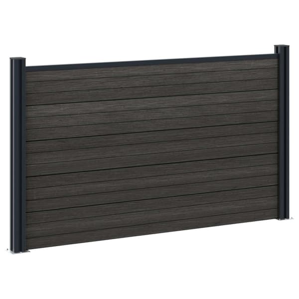 Stängselpanel WPC och aluminium Svart