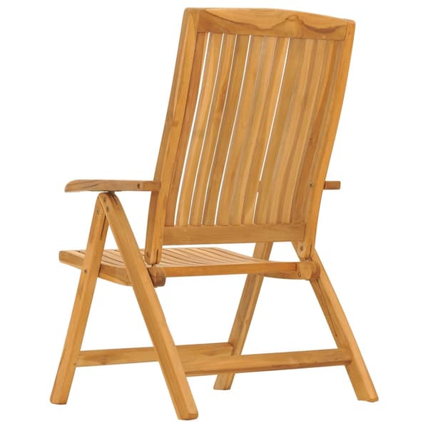 Fällbara fåtöljer med dynor, 8 st, massivt trä, teak