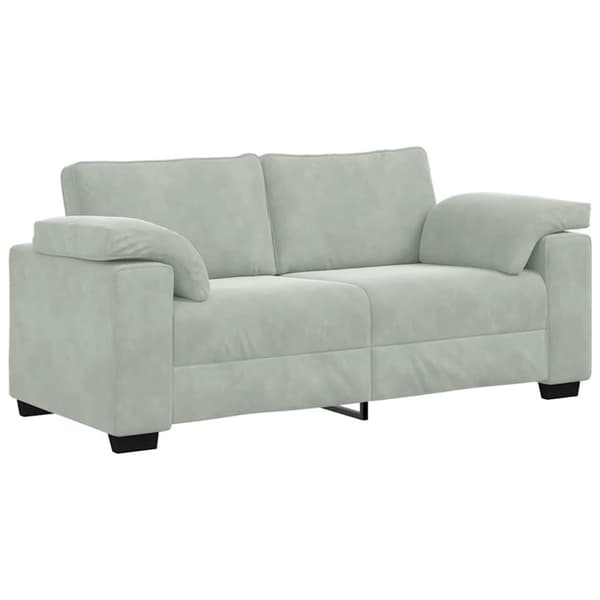 Loveseat soffa ljusgrå 180x77x82 cm sammet