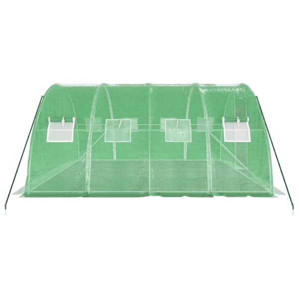 Växthus med stålram grön 16 m² 4x4x2 m