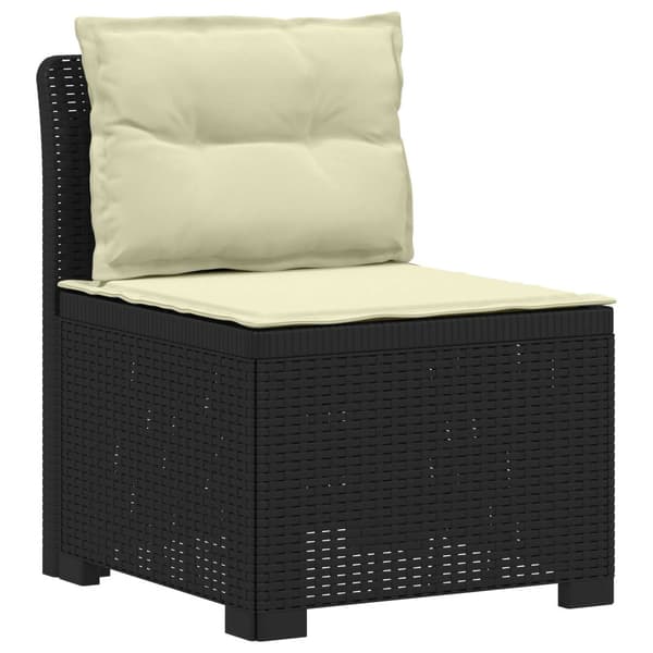 3-sits trädgårdsoffa med kuddar Rattan-look PP Antracit