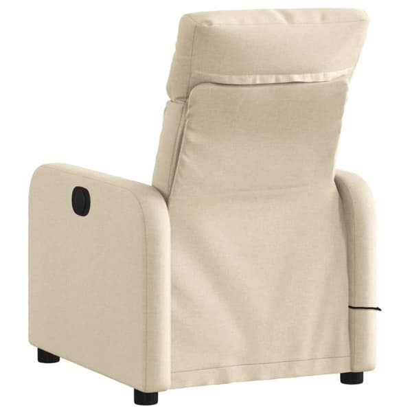 Massagefåtölj gräddvit tyg