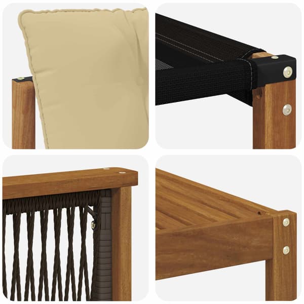 Utomhussoffset med kudde 7 pcs Naturlig och Beige
