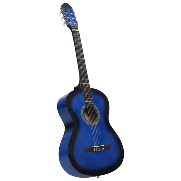Klassisk gitarr för nybörjare blå 4/4 39" amerikansk lind
