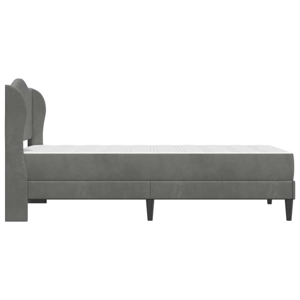 Sängram med huvudgavel Mörkgrå 100 x 200 cm Sammet