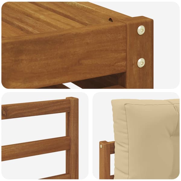 Utomhussoffset med kudde 5 pcs Naturlig och Beige