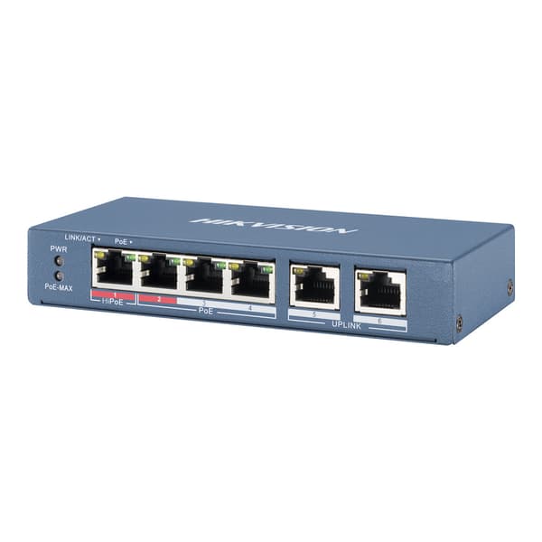 Hikvision DS-3E0106HP-E - switch - 6 portar - ohanterad