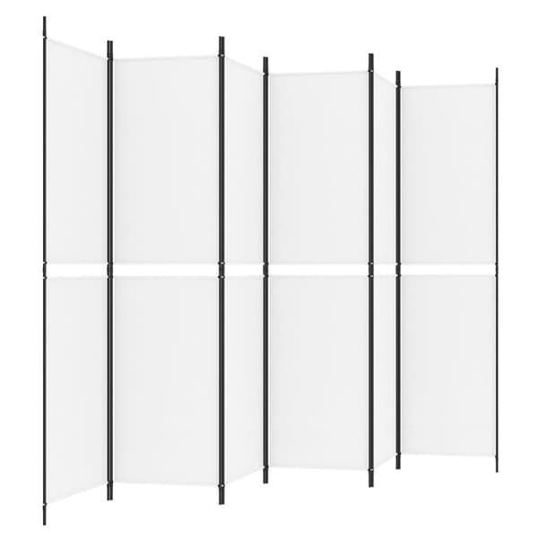 Rumsavdelare 6 paneler vit 300x200 cm tyg