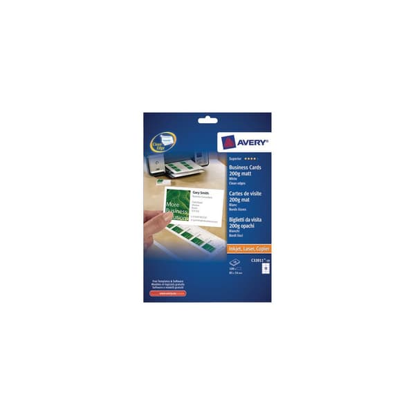 Visitkort AVERY matt, 200g, 85x54mm