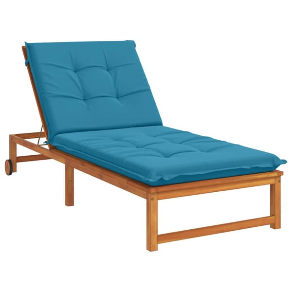 Solstol Kudde GEMERT 100% Polyester Ljusblå 190 x 80 x 9 cm