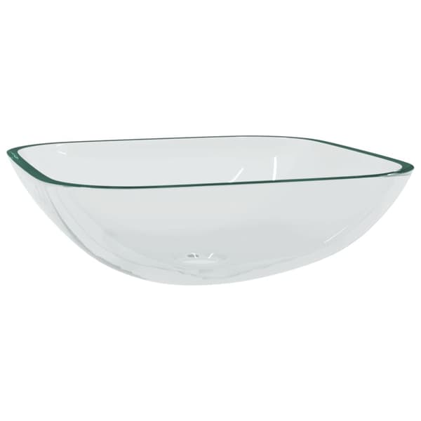 Handfat glas 42x42x14 cm transparent