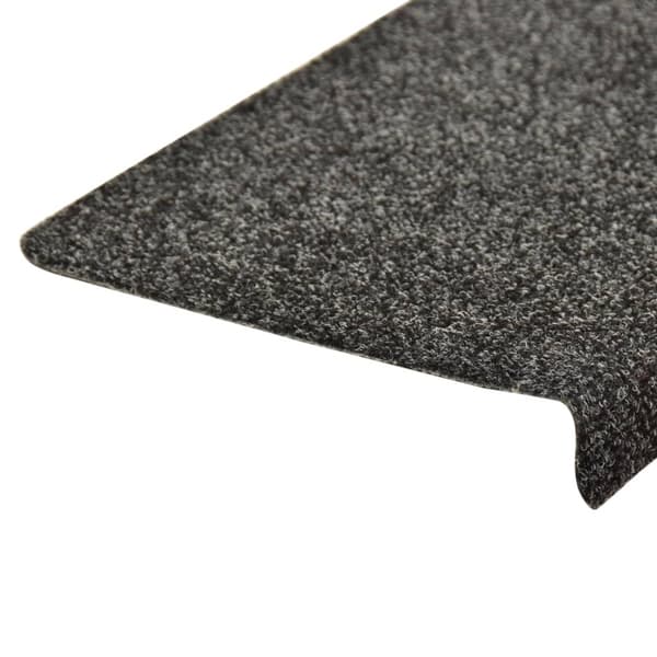 Trappmattor självhäftande 15 st 65x21x4 cm mörkgrå rektangulär kant