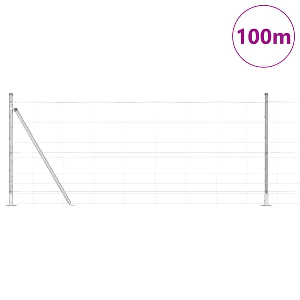 Stängselstolpe Galvaniserad 100 x 1 m Stål