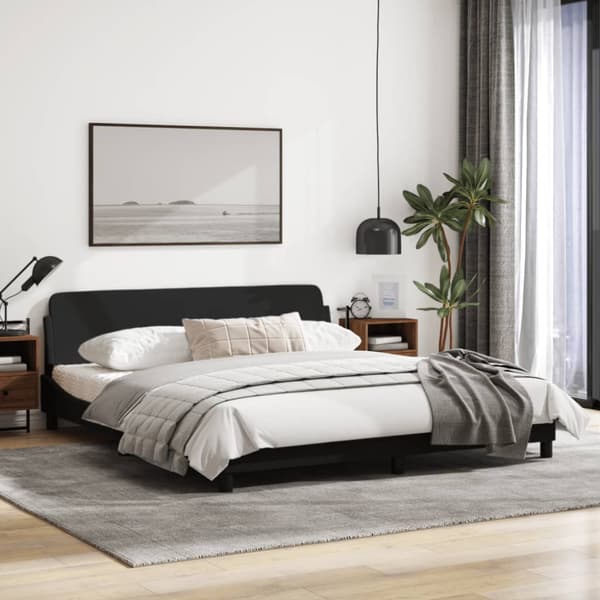 Bed Frame "Dover" Black 180x200 cm Fabric