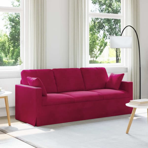 Soffa Vinröd 198 x 78 x 80 cm Sammet