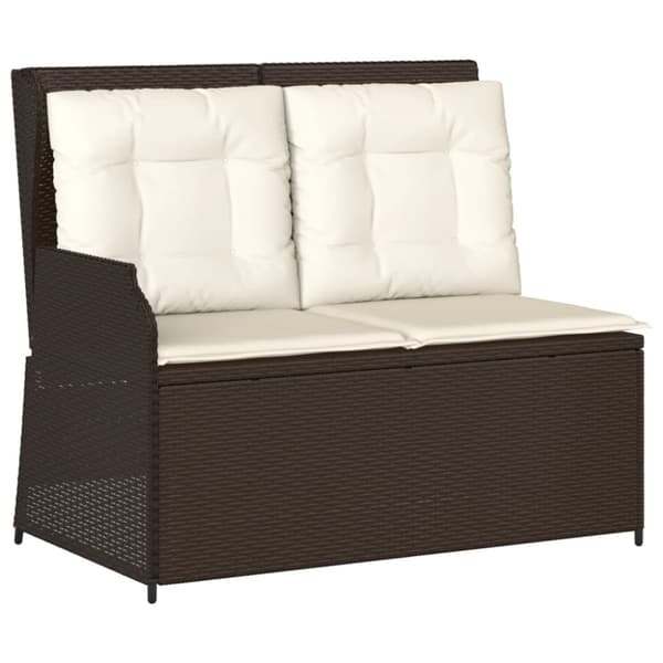 Loungegrupp med dynor 5 delar brun konstrotting
