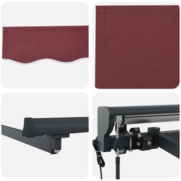 Markisram Vinröd 500 × 300 cm Polyester med PU-beläggning