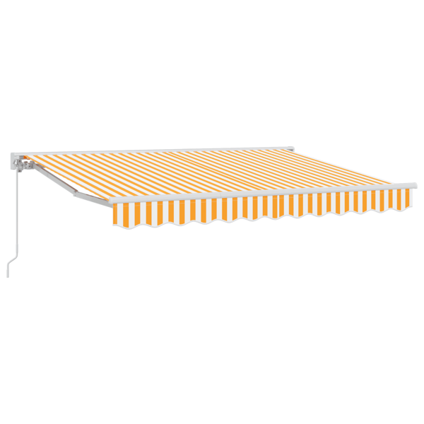 Markisram Gul och Vit 250 x 200 cm Polyester med PU-beläggning