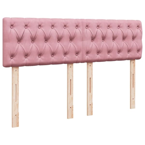 Ramsäng med madrass rosa 140x200 cm sammet