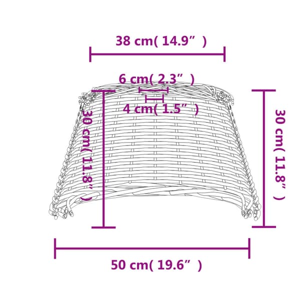 Lampskärm brun Ø50x30 cm korgmaterial