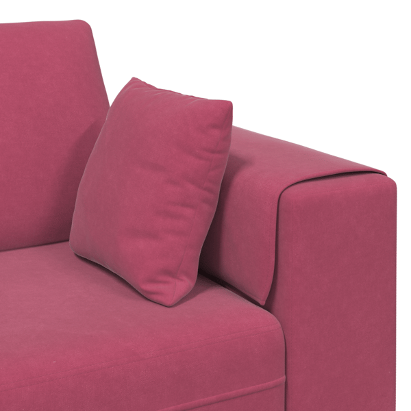 Soffa Vinröd 250 x 77 x 76 cm Sammet
