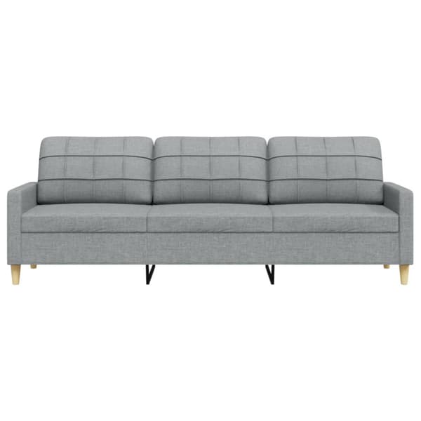 3-sitssoffa ljusgrå 210 cm tyg