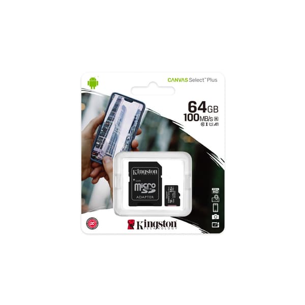 Kingston Technology Canvas Select Plus 64 GB MicroSDXC UHS-I Klass 10