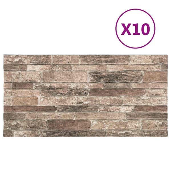 Väggpaneler 10 pcs Flerfärgsdesign 100 x 50 cm EPS Skum