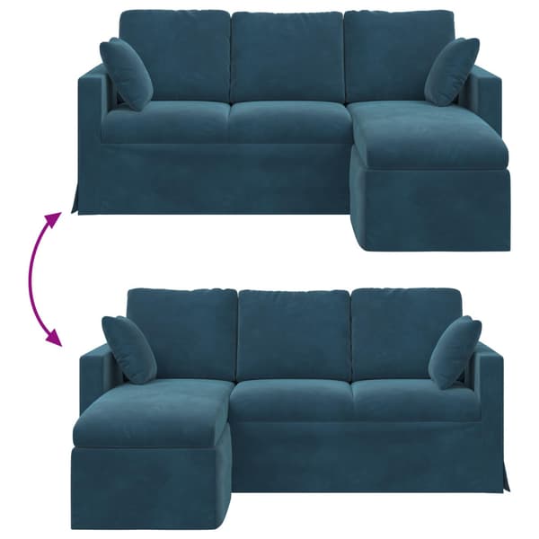 Soffa Blå 178 x 134 x 80 cm Sammet