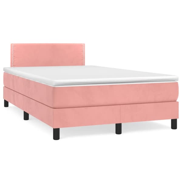 Ramsäng med madrass rosa 120x190 cm sammet