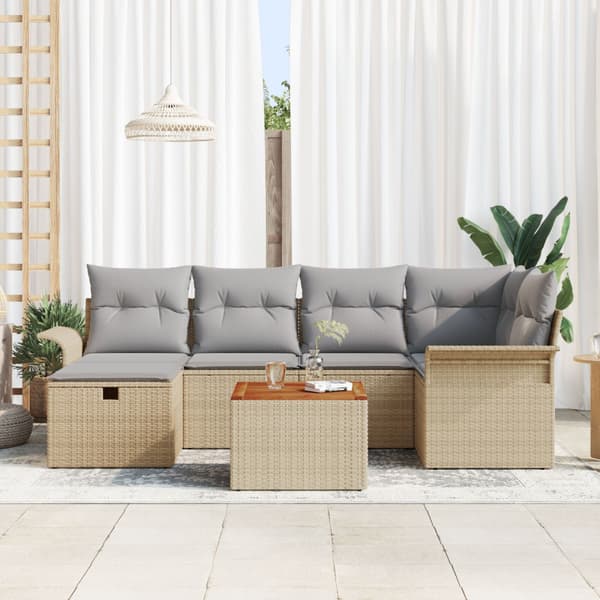 Trädgårdsoffset 7 st Beige konstrotting