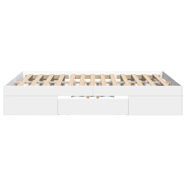 Sängram vit 120x200 cm konstruerat trä
